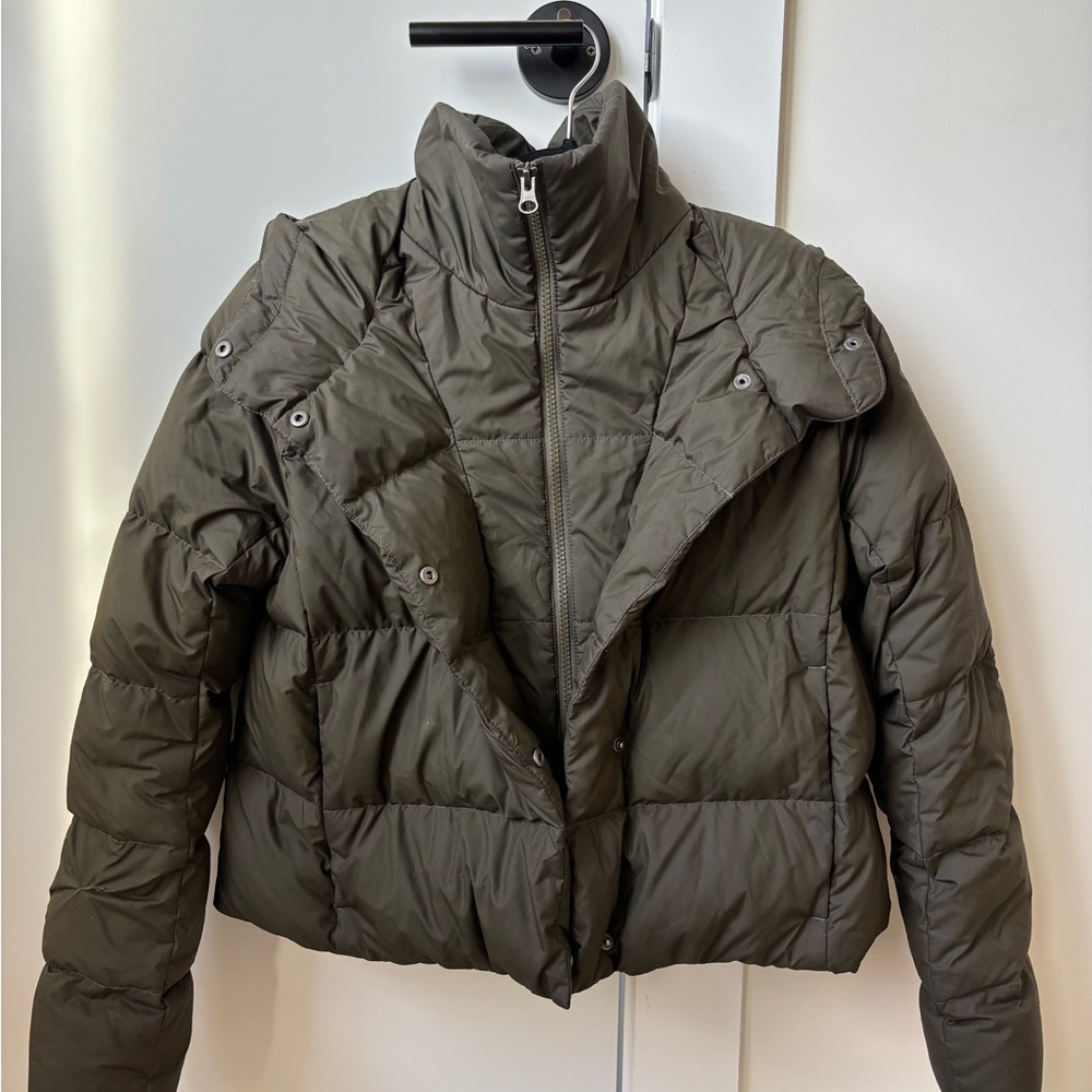 The North Face - Dark Green Crop Puffer Jacket